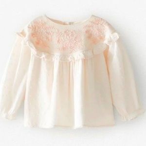 Zara Floral Embroidered Blouse